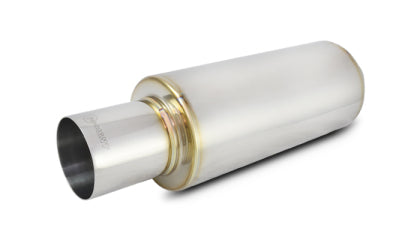 Vibrant TPV Turbo Round Muffler (23in Long) with 4in Round Tip Straight Cut - 3in inlet I.D
